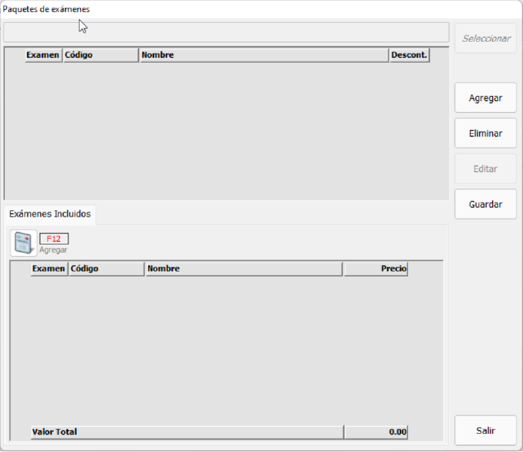 Paquetes de exámenes
