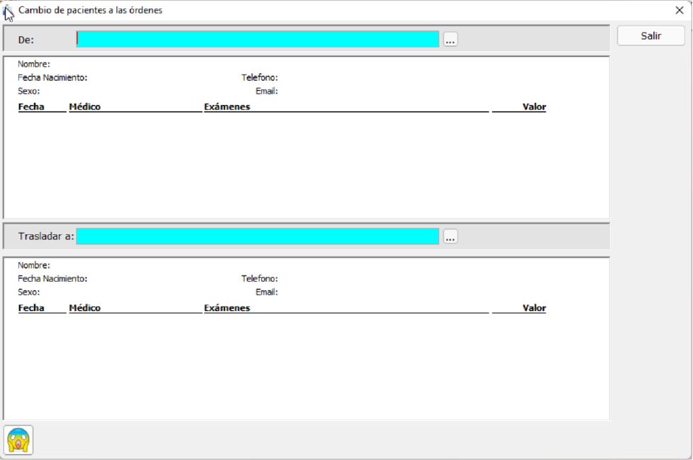 Ajustes, cambiar ordenes de un paciente a otro