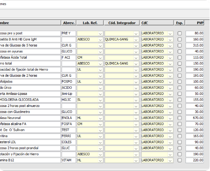Ajustes, revisión de exámenes