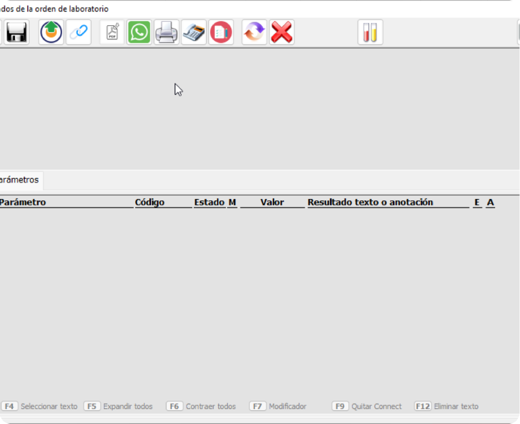 Resultados de la orden de laboratorio