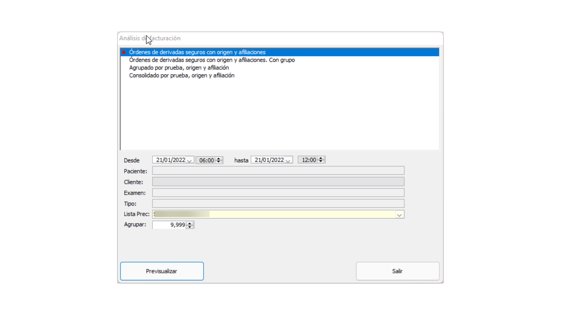 Análisis de facturación