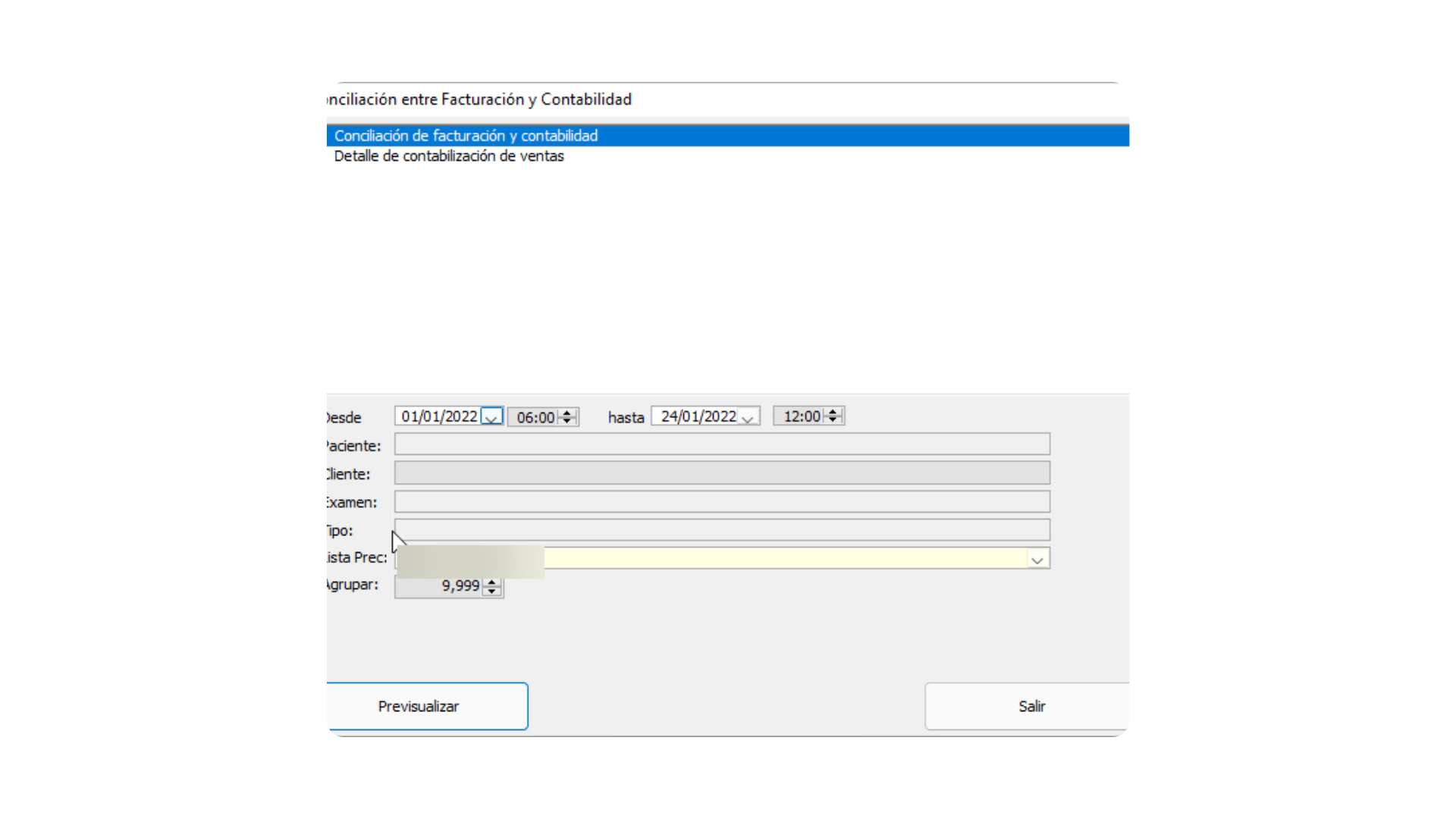 Conciliación de facturación y contabilidad