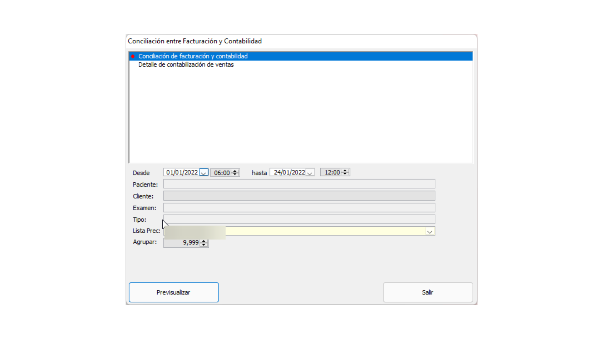 Conciliación de facturación y contabilidad