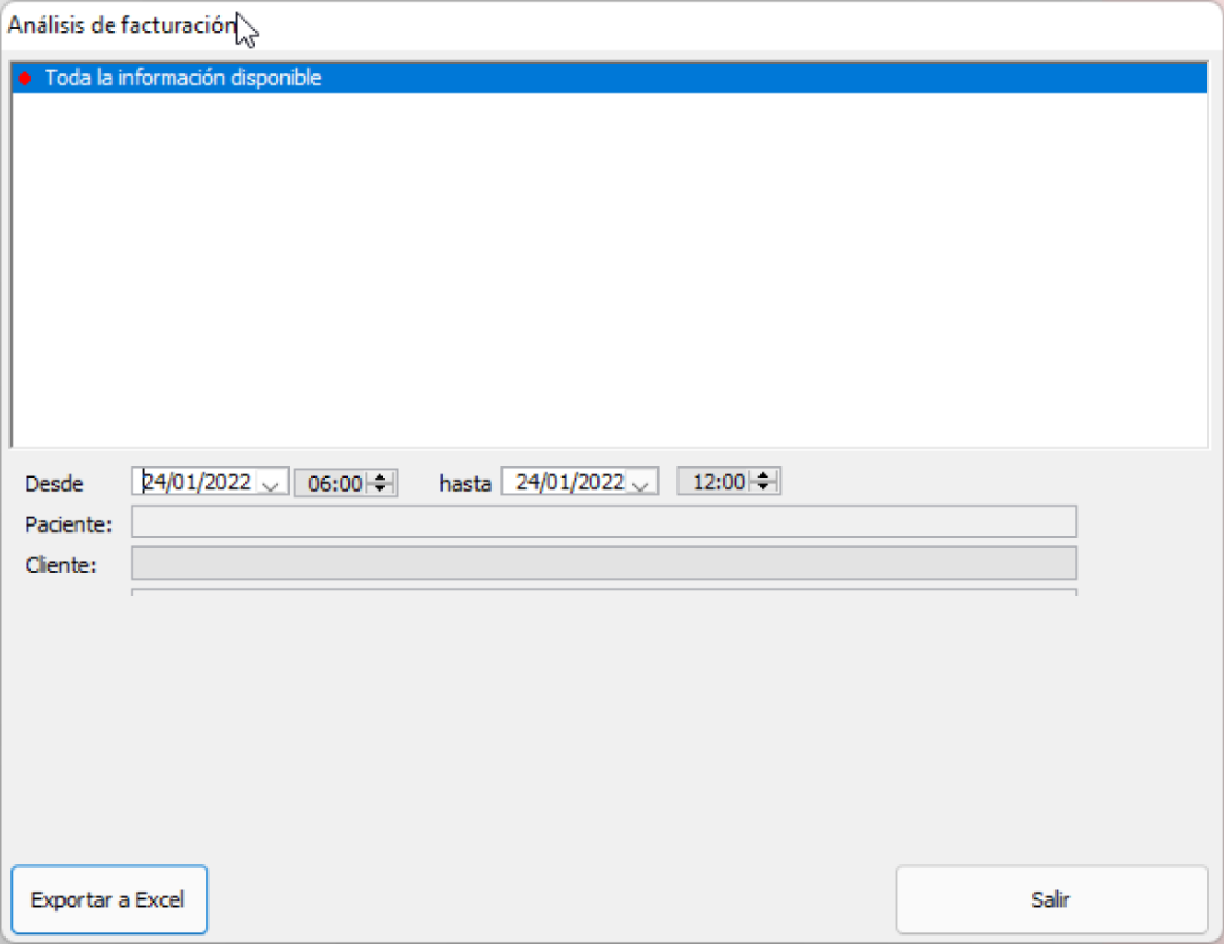 Excel, análisis de facturación