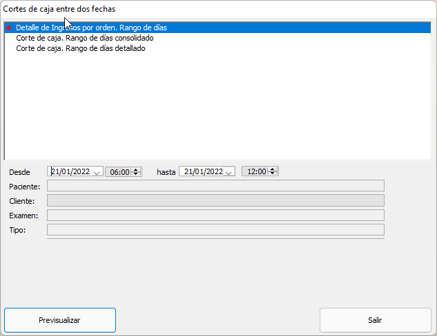 <p>Cortes de caja entre dos fechas (área supervisor)</p>