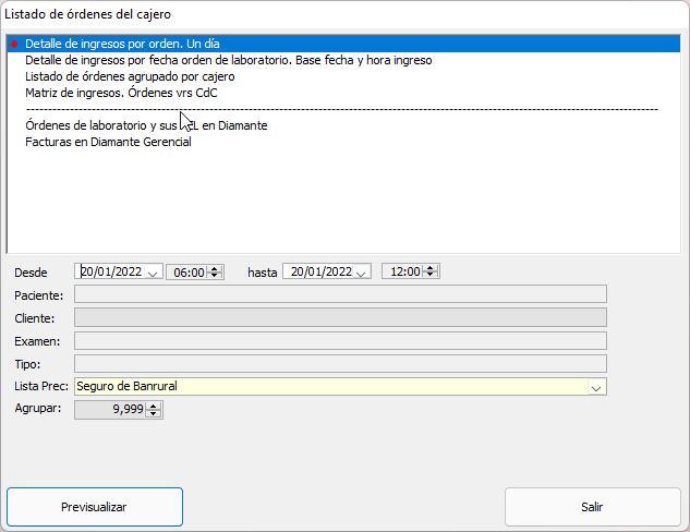 <p>Listado de órdenes del cajero</p>